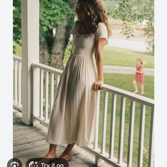 NWOT Christy Dawn scarlet dress in eggshell, petite medium - Picture 3 of 7